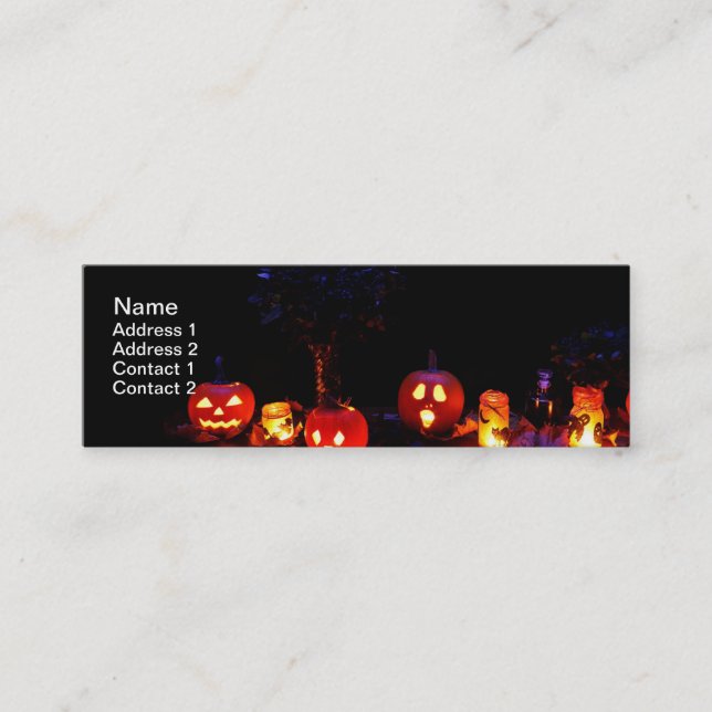 Halloween pumpkins mini business card (Front)