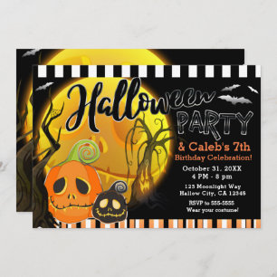 Halloween Pumpkins Moonlight Costume Party Invitation