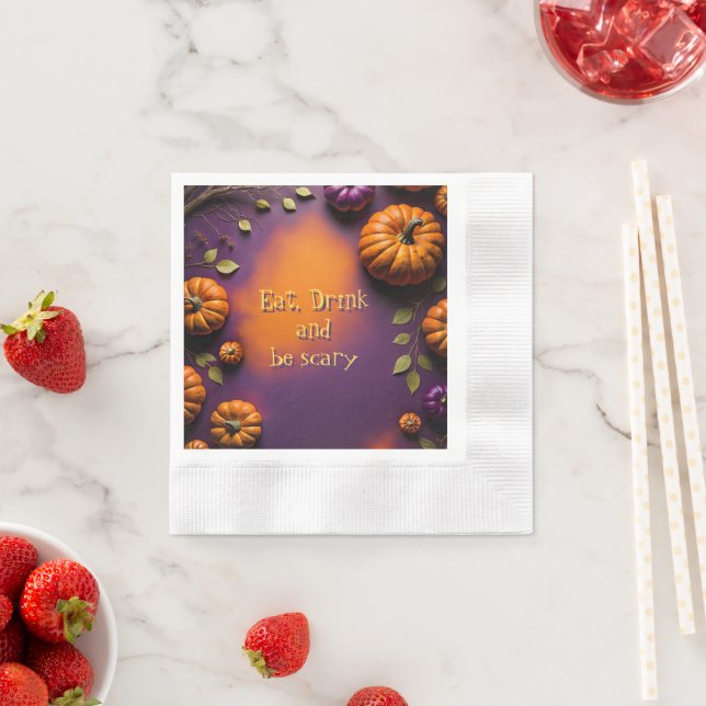 Halloween Pumpkins Napkin (Insitu)