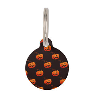 Halloween Pumpkins, Orange Pumpkins Trick Or Treat Pet Tag