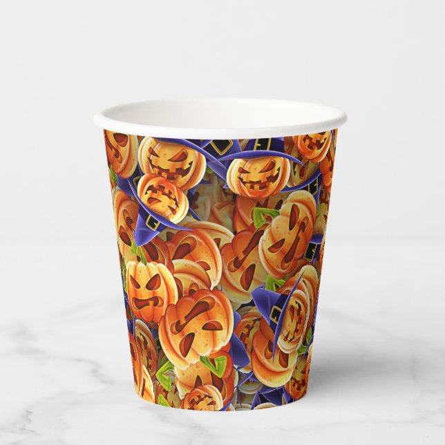 Halloween Pumpkins Paper Cups (Front)