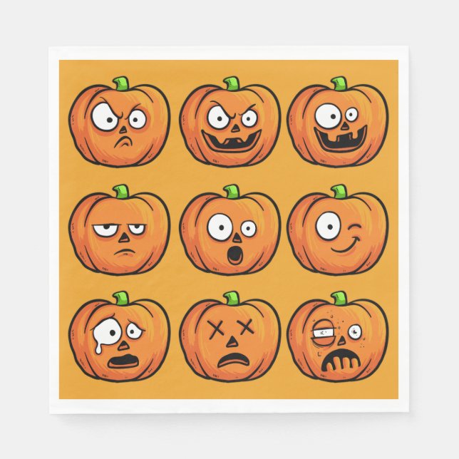 Halloween Pumpkins paper napkins (Front)