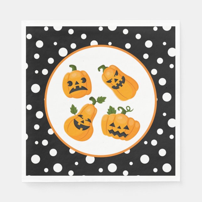 Halloween Pumpkins Paper Napkins (Front)