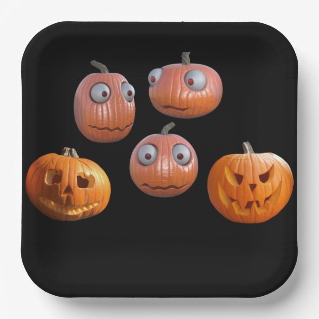 Halloween Pumpkins. Paper Plate (Front)