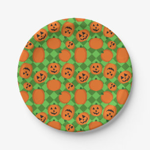 Halloween Pumpkins Paper Plate