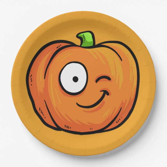 Halloween Pumpkins paper plates 6 (Front)
