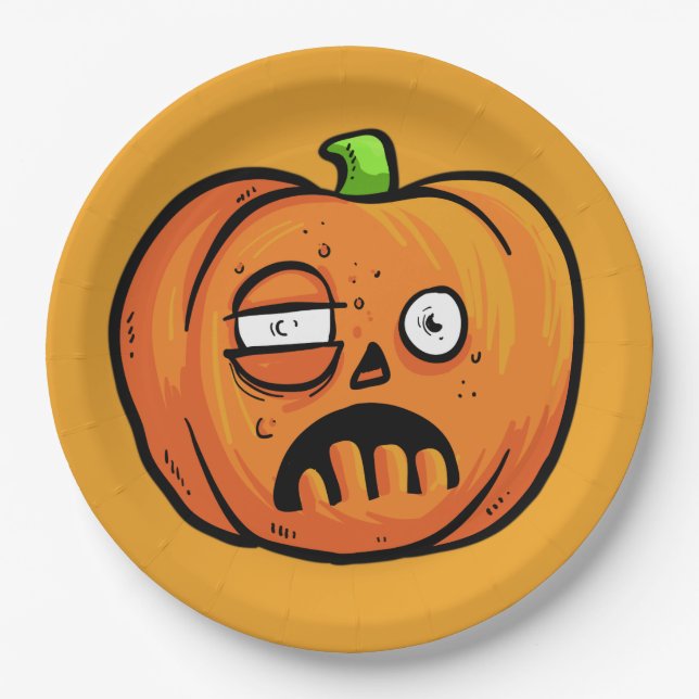 Halloween Pumpkins paper plates 8 (Front)