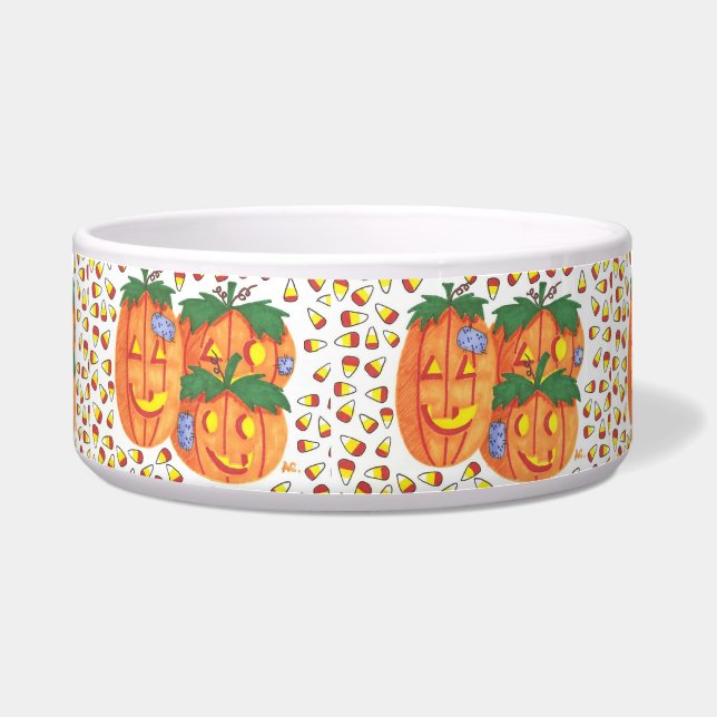 Halloween pumpkins pet bowl (Front)