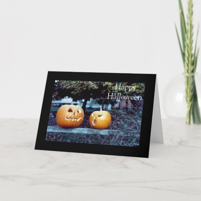 Halloween Pumpkins Photograph Card (Front)