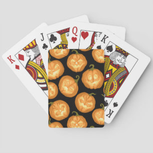 Halloween pumpkins playing cards
