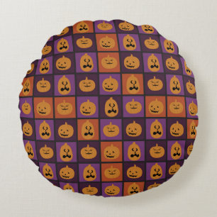Halloween pumpkins round cushion