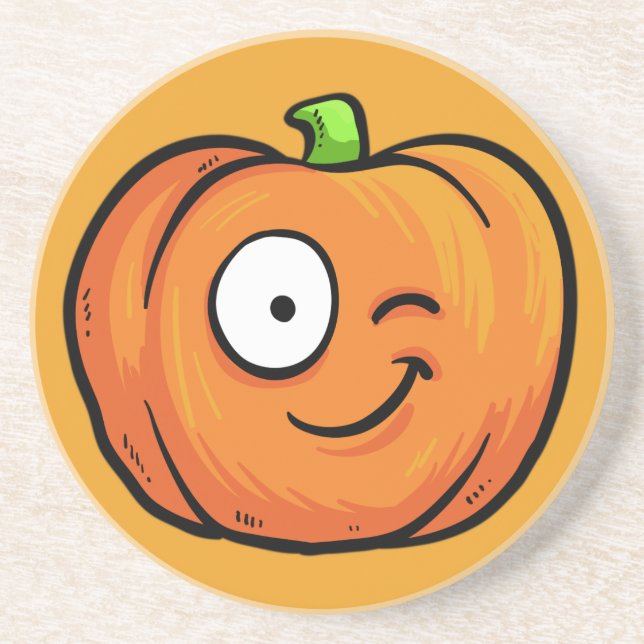 Halloween Pumpkins sandstone coaster 2 a (Front)