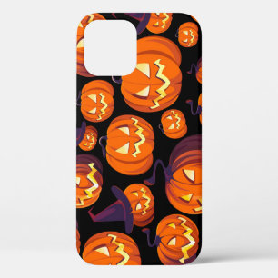Halloween Pumpkins: Spooky Seamless Pattern. iPhone 12 Case