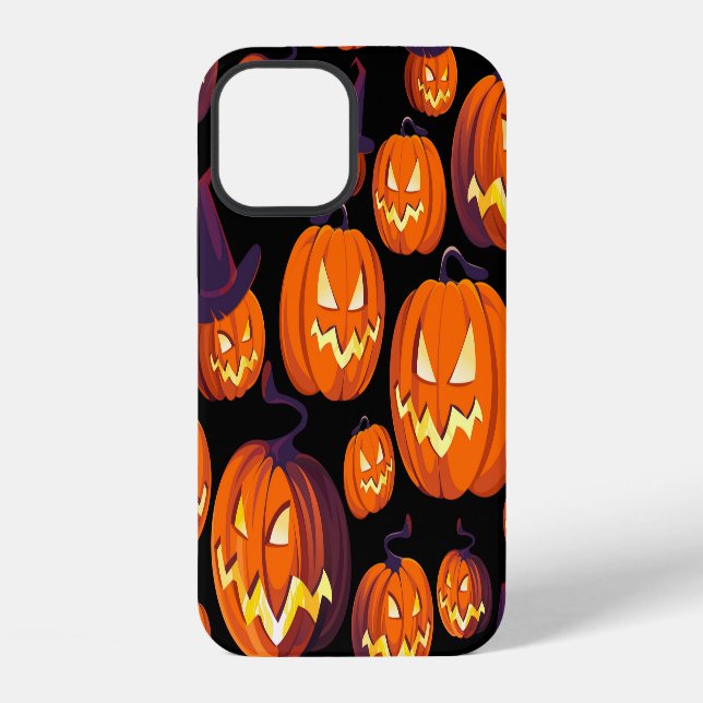 Halloween Pumpkins: Spooky Seamless Pattern. iPhone Case (Back)