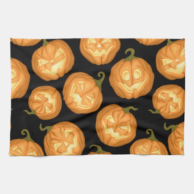 Halloween pumpkins tea towel (Horizontal)