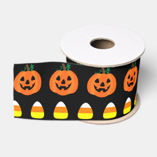 Halloween Pumpkins with Candy Corn Ribbon Grosgrain Ribbon