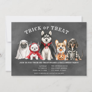 Halloween Puppies Trick or Treat Party Invitation