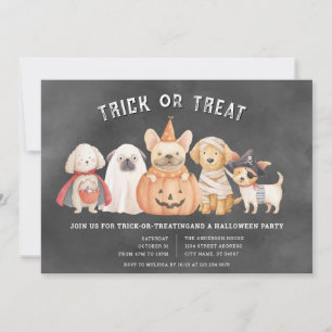 Halloween Puppies Trick or Treat Party Invitation