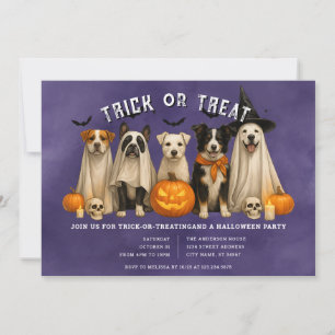 Halloween Puppies Trick or Treat Party Invitation