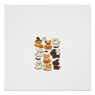 Halloween Puppy Love � Kawaii Dog Art Classic T-Sh Poster
