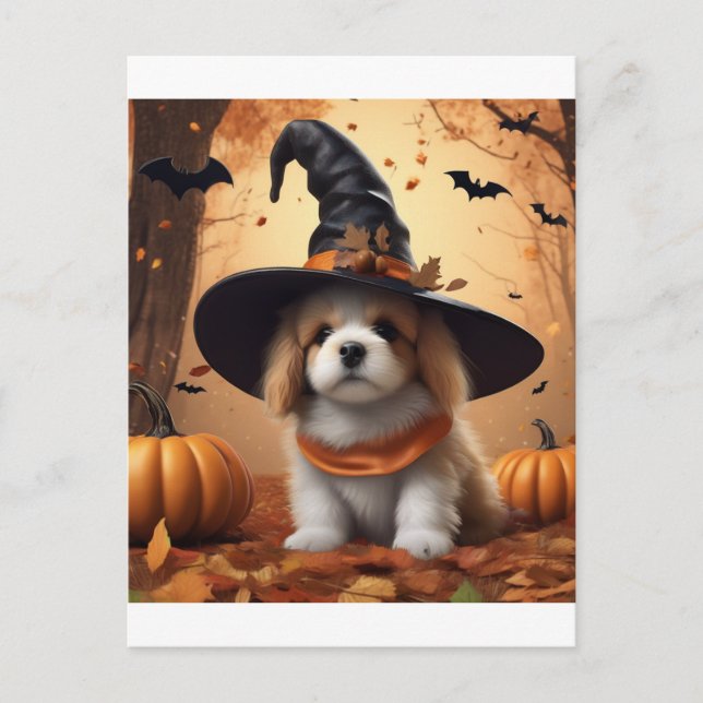 Halloween Puppy - Spooktacular Canine Costu Postcard (Front)