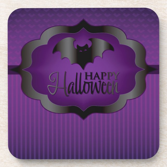 Halloween purple bat coaster (Front)