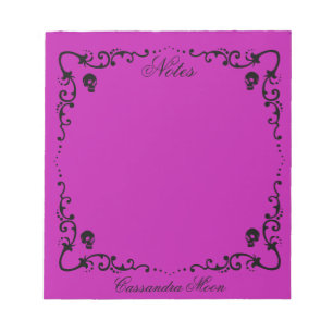 Halloween Purple & Black Magic Border Personalised Notepad