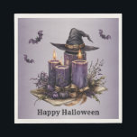 Halloween Purple Candles Bats Spooky Scary Napkin<br><div class="desc">Halloween Purple Candles Bats Spooky Scary Napkins. Easy to be customised to your preference. Great for parties and celebrations. Matching items available. Happy Halloween.</div>