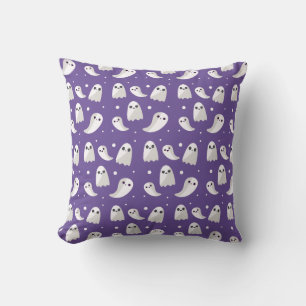 Halloween Purple Cute Ghost Pattern Cushion