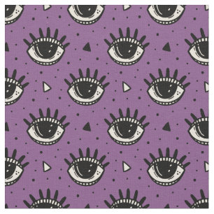 Halloween Purple Eyeball Pattern Fabric