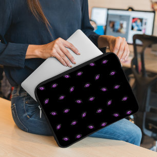 Halloween, Purple Eyes, Trick Or Treat, Boo Laptop Sleeve