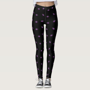 Halloween, Purple Eyes, Trick Or Treat, Boo Leggings