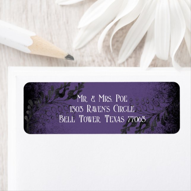 Halloween Purple Gothic Return Address Label (Insitu)