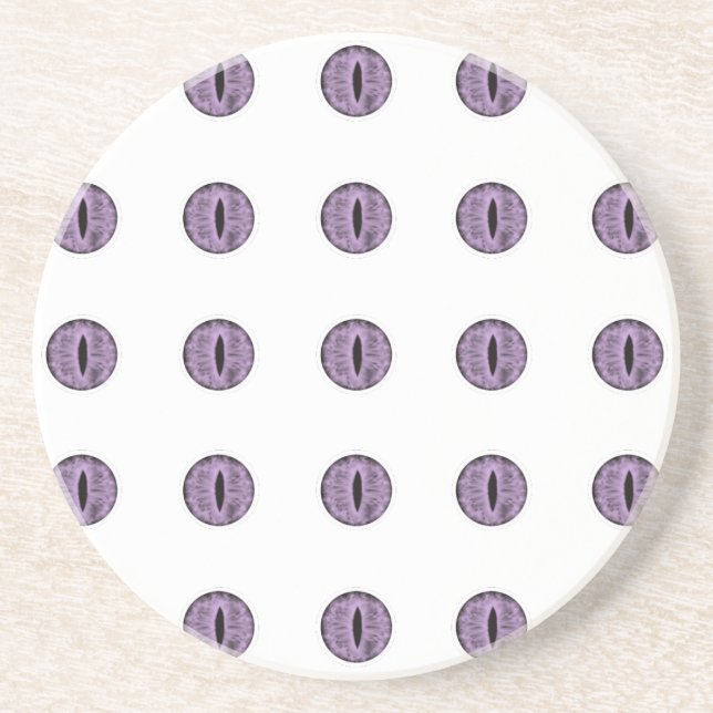 Halloween Purple Polka Dot Eyes Coaster (Front)