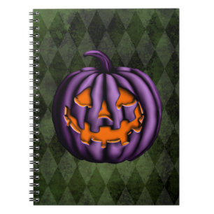 Halloween Purple Pumpkin Green Grunge Notebook