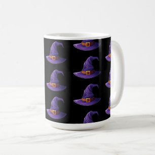 Halloween purple witch hat coffee mug