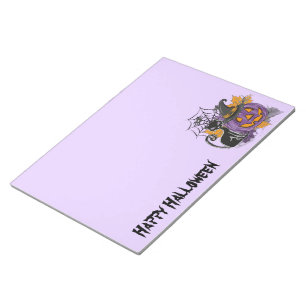 Halloween Purple Witches Brew with Black Cat Notepad