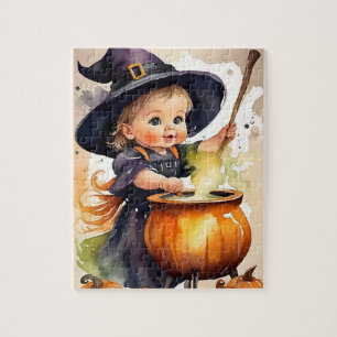 Halloween Puzzle Cute Little Witch