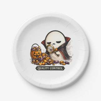 Halloween Quality Control Cute Vampire  Paper Plate