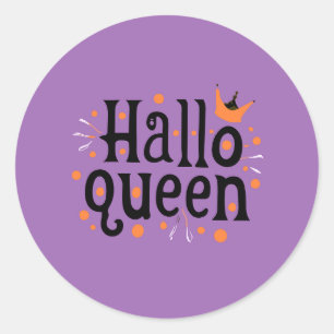 Halloween Queen, Halloqueen, Retro Halloween Art Classic Round Sticker