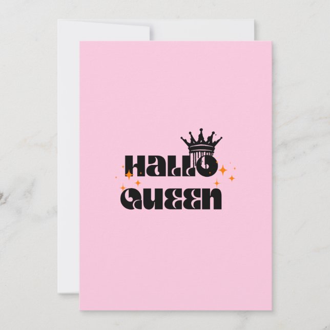 Halloween Queen, Halloqueen, Retro Halloween Art Holiday Card (Front)