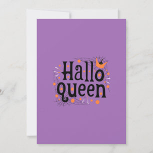 Halloween Queen, Halloqueen, Retro Halloween Art Holiday Card
