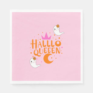 Halloween Queen, Halloqueen, Retro Halloween Art Napkin
