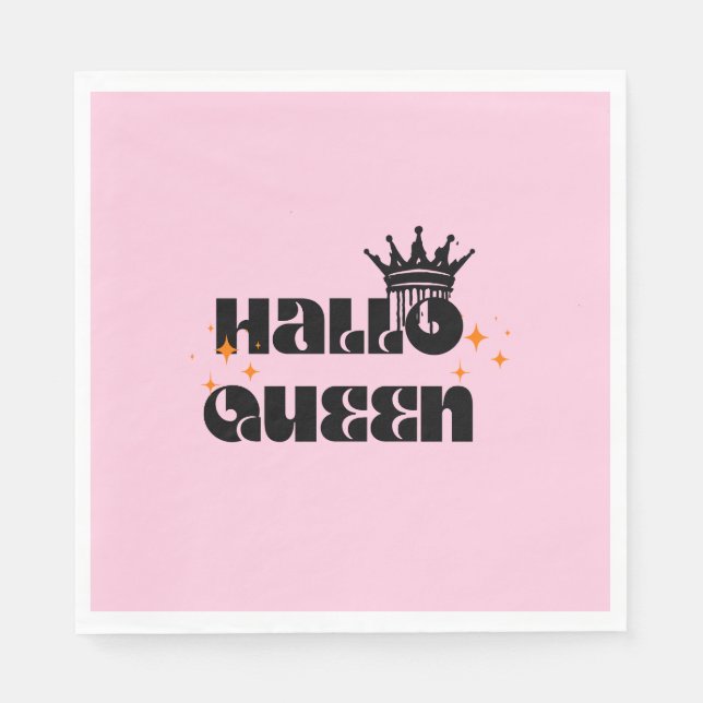 Halloween Queen, Halloqueen, Retro Halloween Art Napkin (Front)
