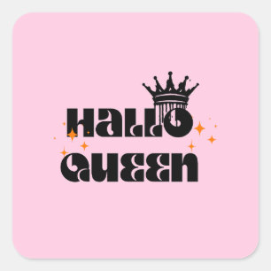 Halloween Queen, Halloqueen, Retro Halloween Art Square Sticker
