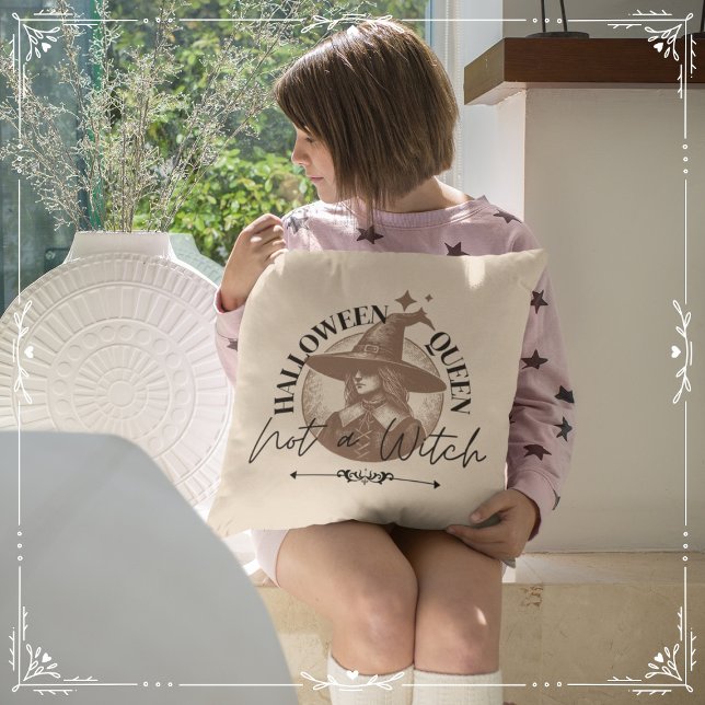 Halloween Queen, Not a Witch Cushion (Halloween Queen, Not a Witch Cover from The Beekeeper Store)