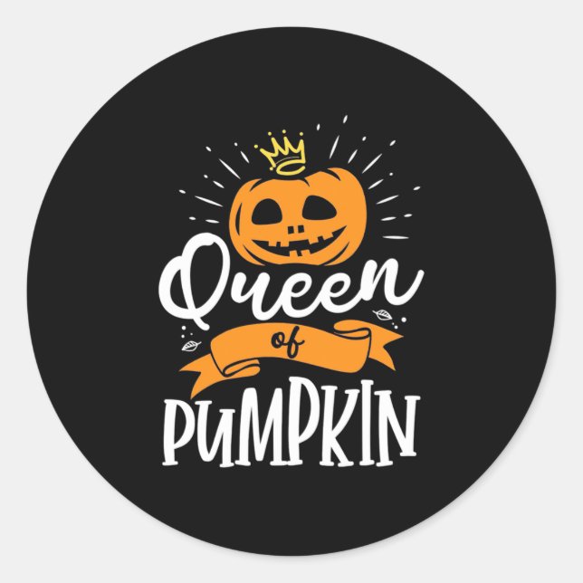 Halloween Queen Of Pumpkin Classic Round Sticker (Front)