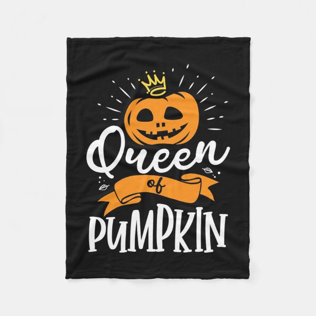 Halloween Queen Of Pumpkin Fleece Blanket (Front)