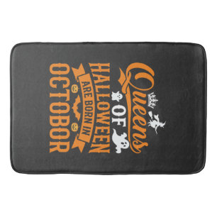 Halloween Queens Born in October Vintage Typograph Bath Mat