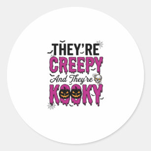 Halloween Quote Creepy Kooky Spooky Vintage_1 Classic Round Sticker